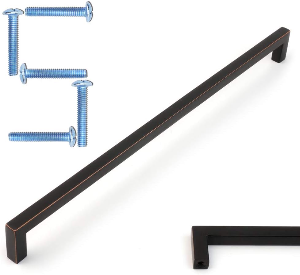 KOOFIZO Solid Square Bar Cabinet Handle - Oil Rubbed Bronze