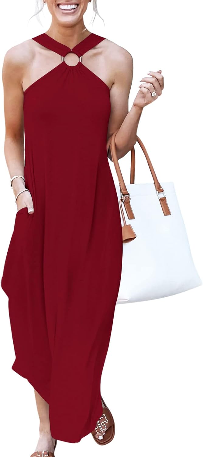 Stunning Summer Halter Neck Sundress for Casual Beach Days