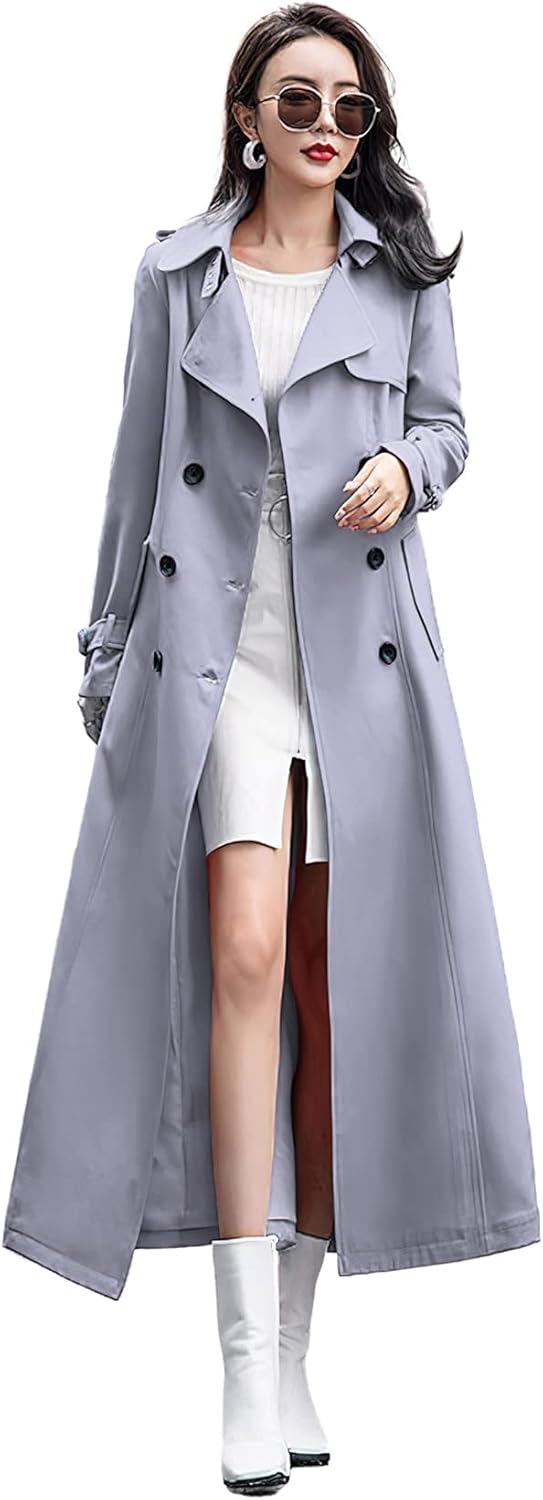 Stylish Women's Double Breasted Duster Trench Coat for All Occasions