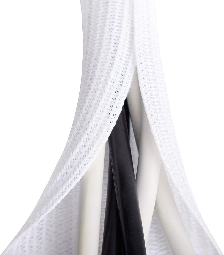 ZhiYo 2-Pack White Cable Sleeve - Mess-Free Cord Management!