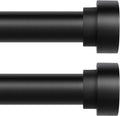 Black Curtain Rods 2 Pack 36 to 88 in Adjustable Rods - Heavy Duty
