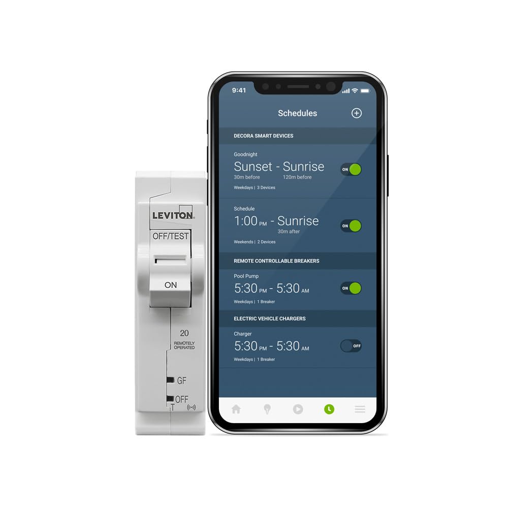 Leviton 2nd Gen Smart Circuit Breaker with Remote Control Features