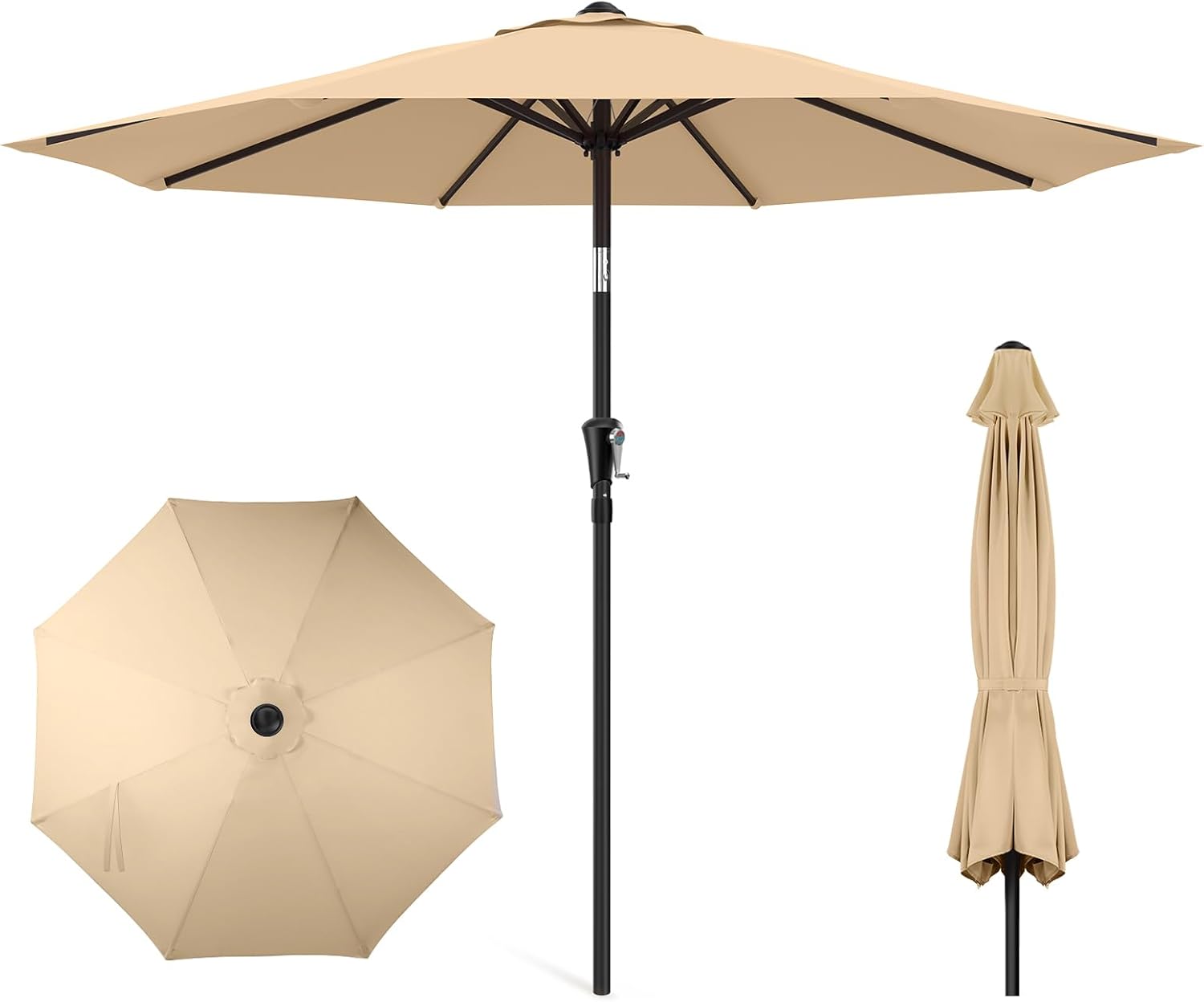 HOMSHADE 9ft Outdoor Patio Umbrella with UV Protection and Tilt