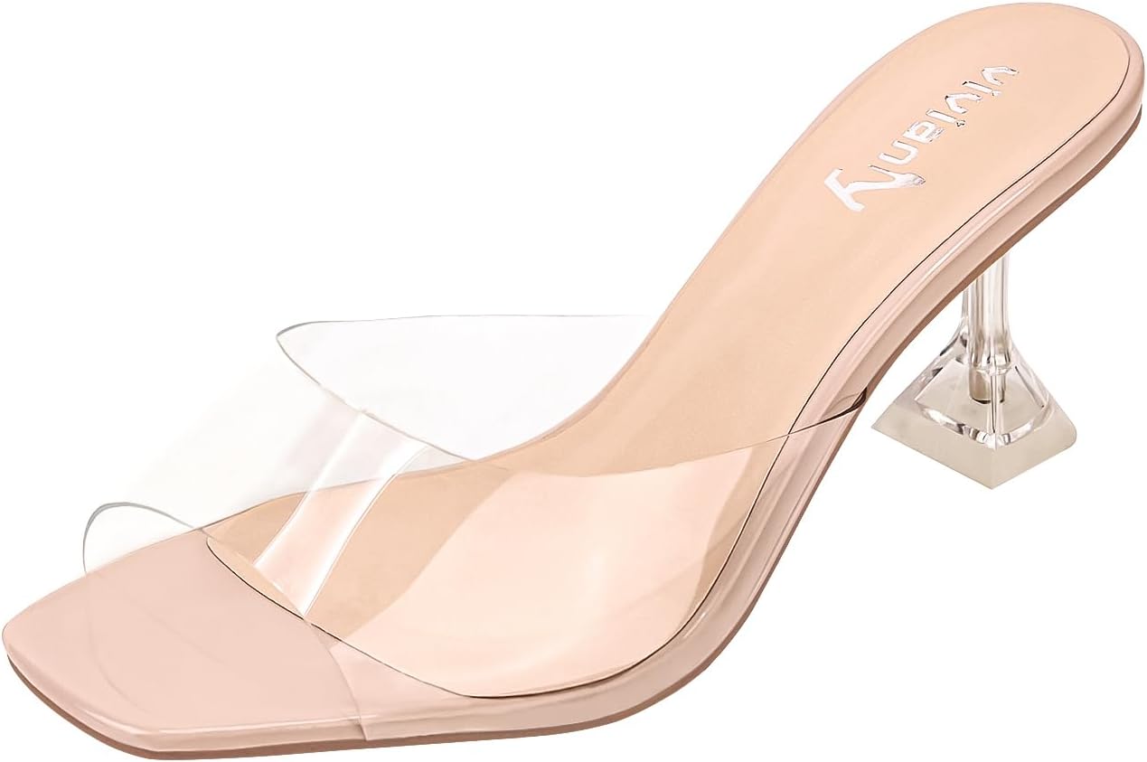 Vivianly Womens Clear Heels Sandals for Stylish Occasions