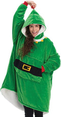 Sherpa Lined Microfiber Fleece Wearable Blanket - Oversized Hooded Fit