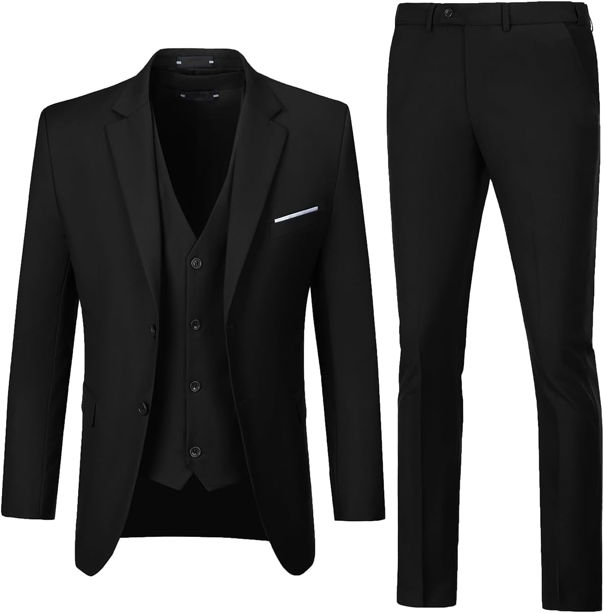 Men Suits 3 Pieces Set Slim Fit Wedding Suit for Groomsmen