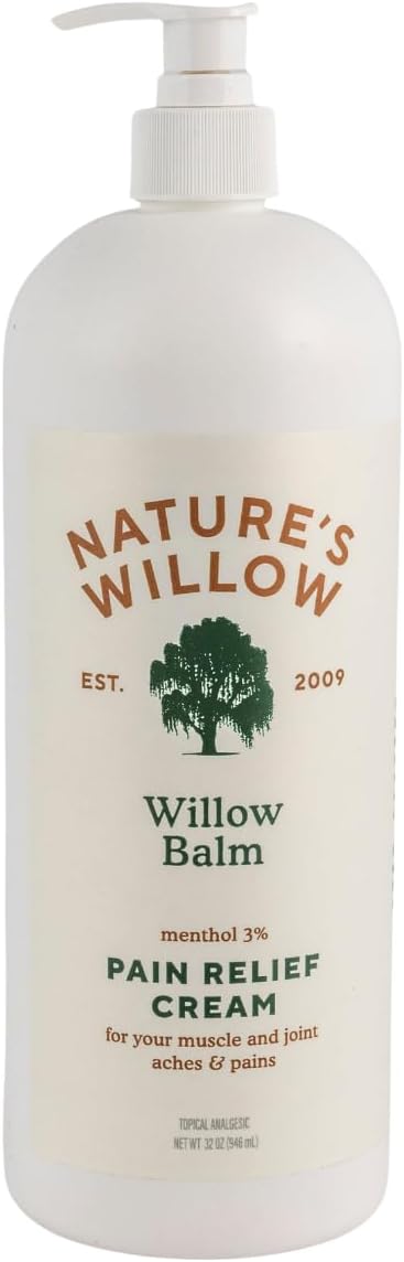 Nature's Willow Balm Natural Pain Relief Cream for Muscles & Joints