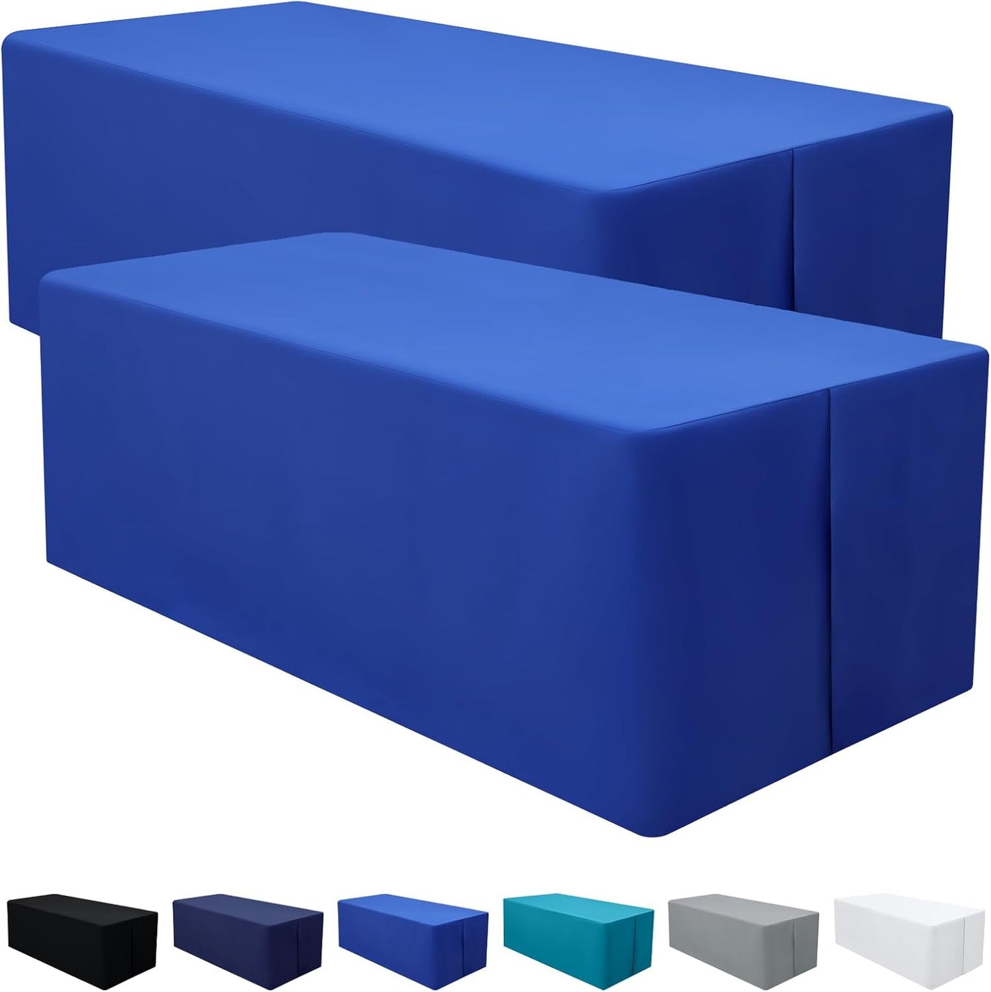 Rectangle Fitted Tablecloth for 6 Foot Tables - Blue 30in x 72in