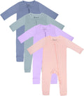 Baby Footless Pajamas Two Zip Closure Long Sleeve Romper - Comfortable