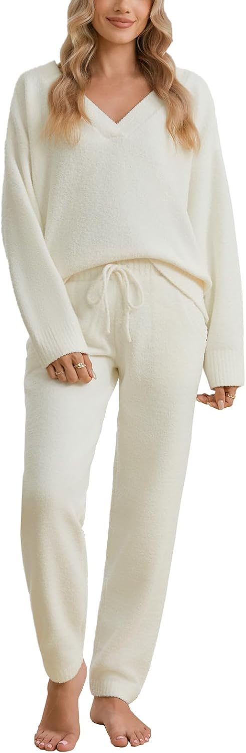 Snuggle Sac Pajamas for Women Set V Neck Ultra Soft Pjs