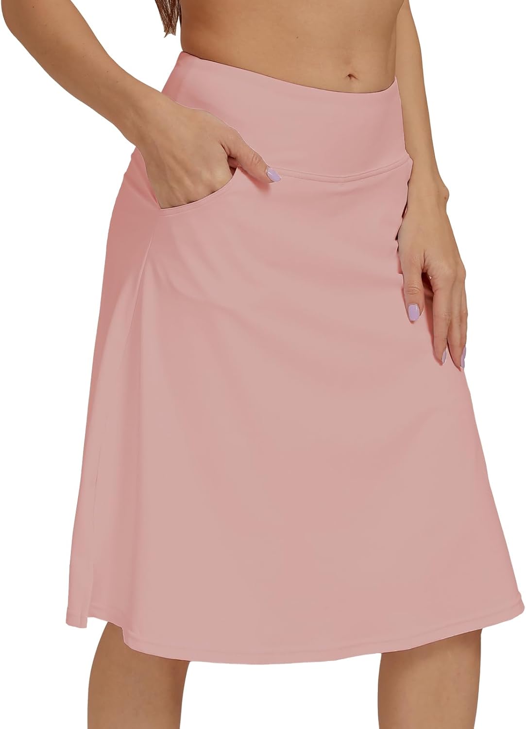 Womens Skorts Modest Knee Length Athletic Midi Active Skirt