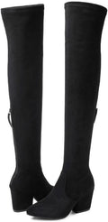 Over the Knee Boots Thigh High Suede Block Heel - Comfortable Day