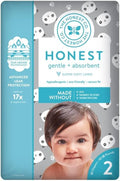 Honest Diapers Size 2 Pandas, 32 Count - Gentle, Absorbent Fit