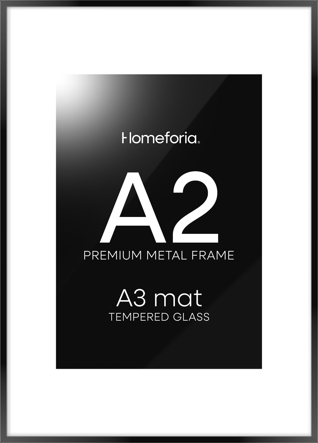 Homeforia A2 Picture Frame Black for Modern Decor and Art