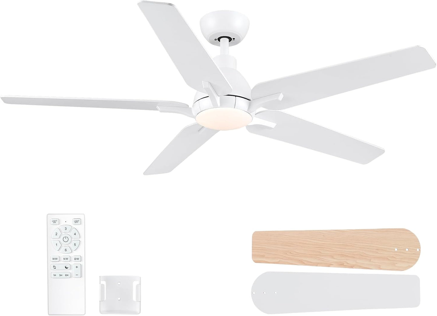 52 Inch Ceiling Fan with Lights and Remote for Modern Homes