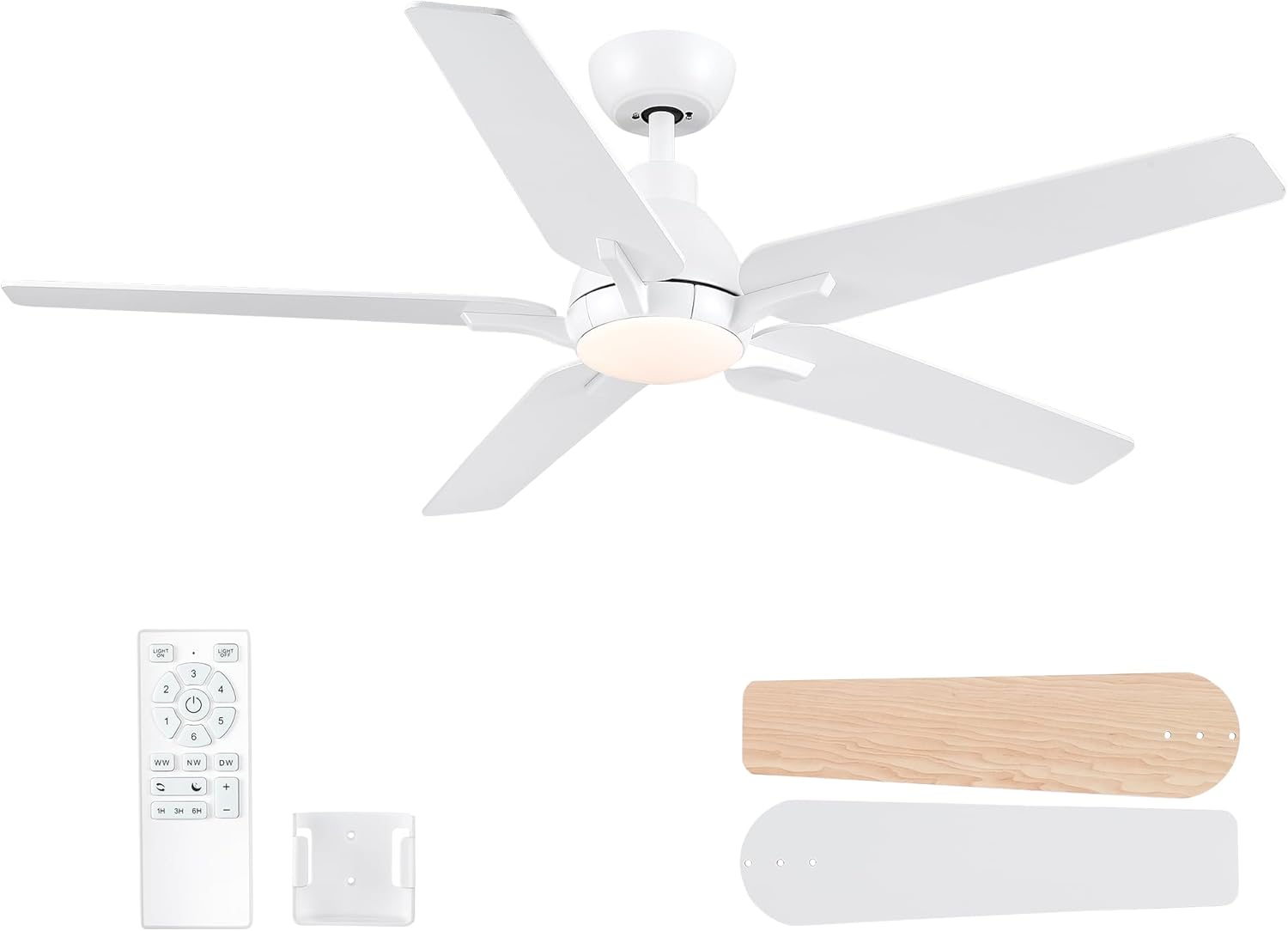 52 Inch Ceiling Fan with Lights and Remote for Modern Homes
