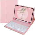iPad mini 6 Keyboard Case Backlit Round Keys - Cute Pink Cover
