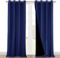 NICETOWN 100% Blackout Curtains, Royal Blue 52 in x 95 in - Energy