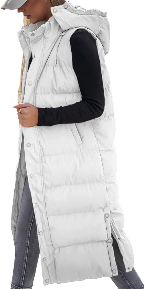 Grlasen Womens Long Puffer Vest for Stylish Winter Warmth