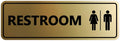 Standard All Gender Restroom Sign (Brushed Gold) - Medium 5 Pack