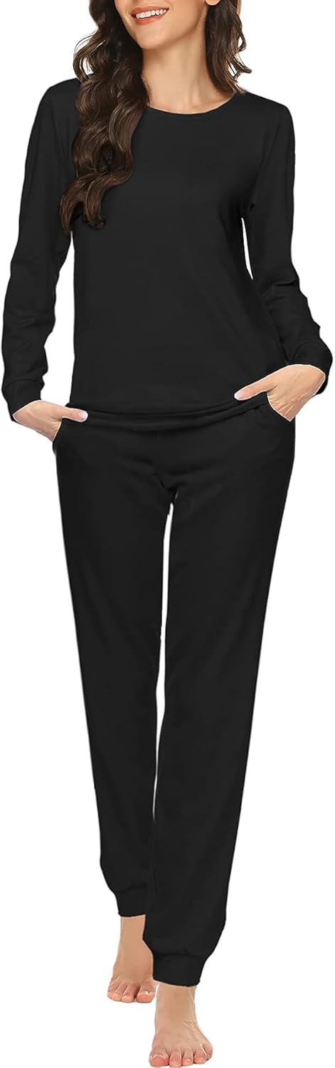 Ekouaer Womens Jogger Pajama Sets for Cozy Nightwear and Lounging