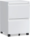 2 Drawer File Cabinet Mobile Filing Cabinet with Lock and Wheels