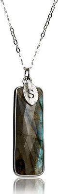 Susabella Rectangular Gemstone Necklace - Personalized Birthstone