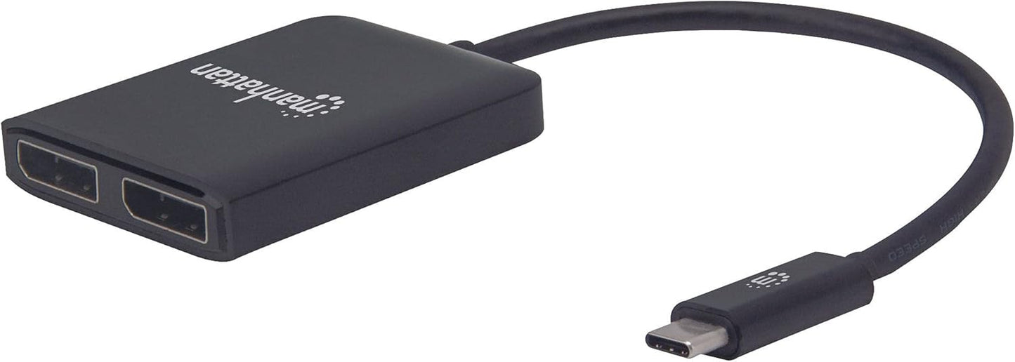 MANHATTAN USB-C to Dual DisplayPort Adapter for 4K Displays