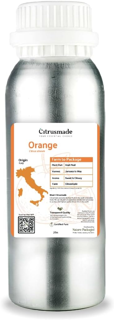 Orange Essential Oil for Diffusers and Aromatherapy - Pure 2LBS