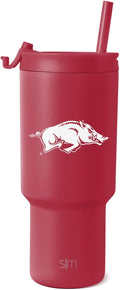 30oz Tumbler with Flip Lid and Straws for Arkansas Fans