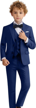 Boys Suit Set Formal Dress Shirt with Bowtie Vest Pants - Classic