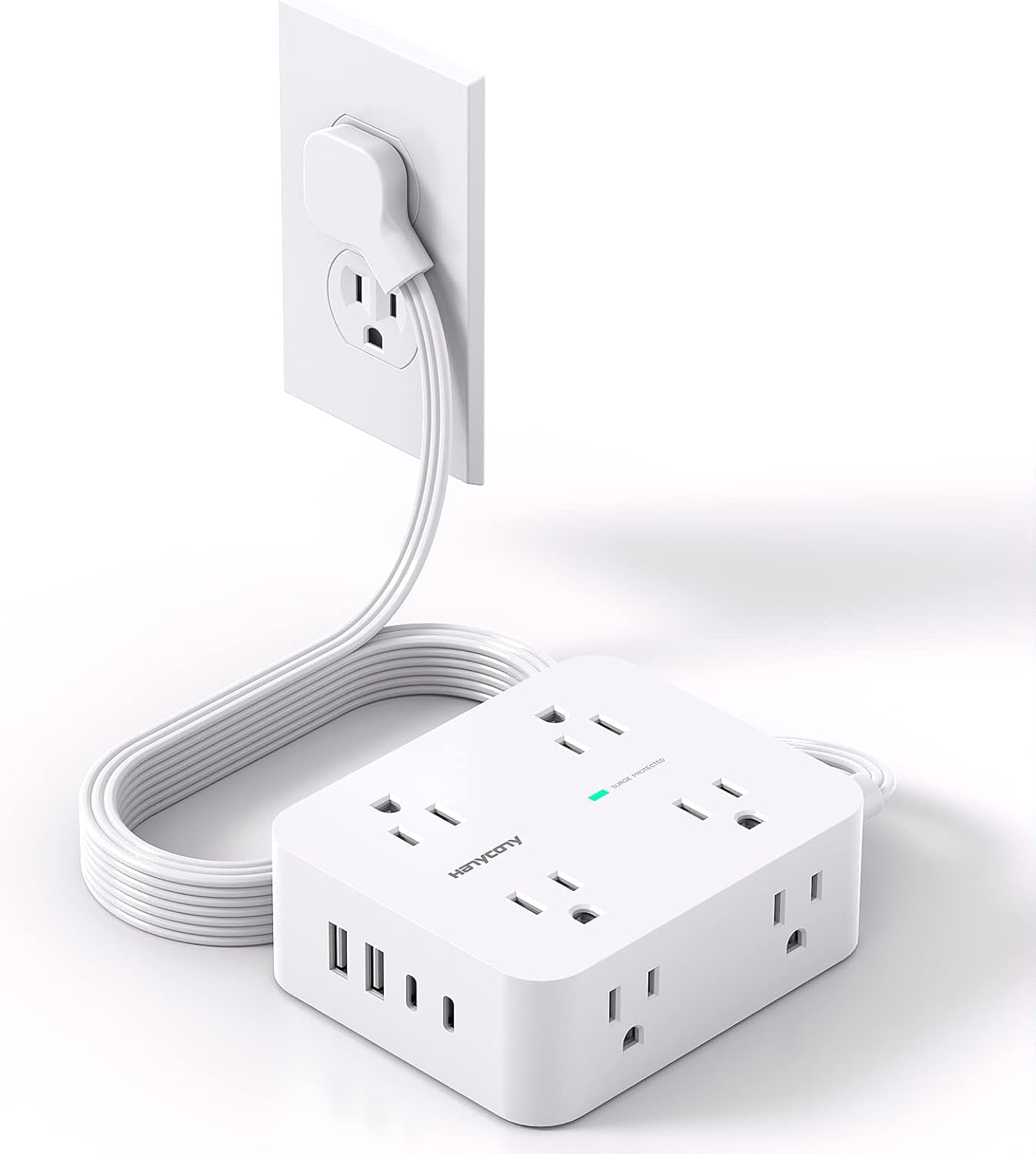 HANYCONY Surge Protector: 8 Outlets, 4 USB Ports