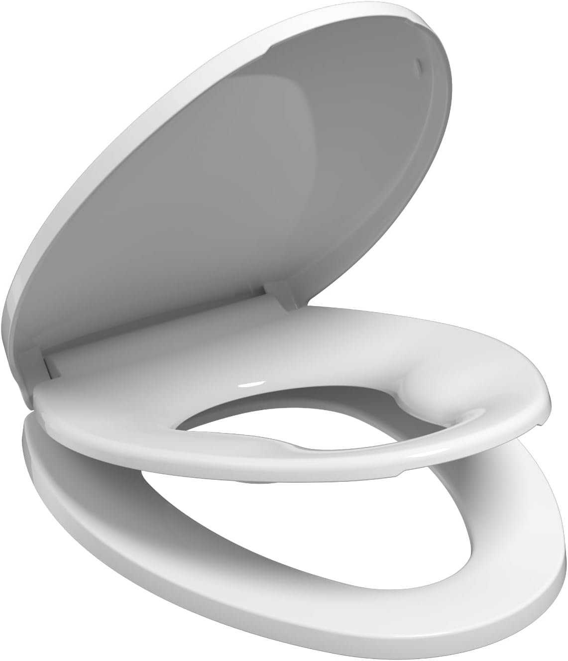 Elongated Toilet Seat with Built-in Toddler Seat for Potty Training