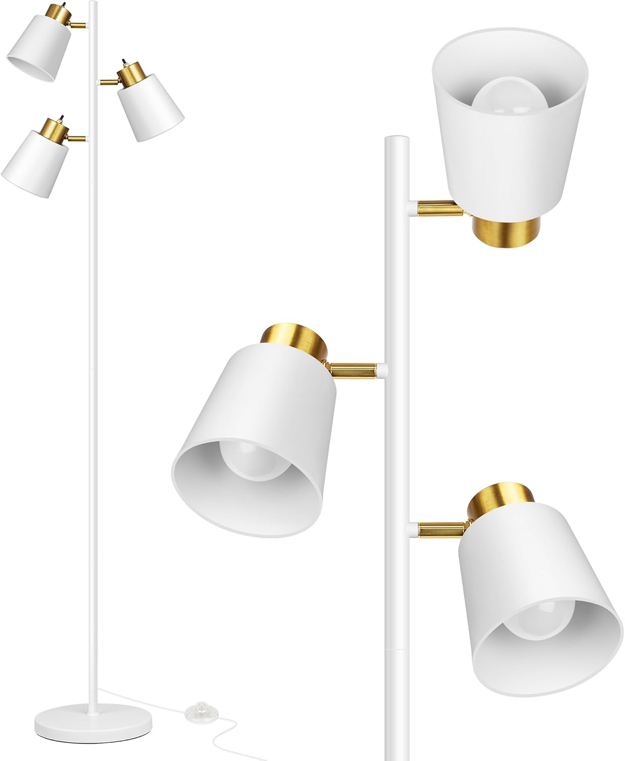 QiMH Tree Floor Lamps for Living Room with 3 LED Bulbs