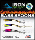 IRON DECOY Spoon Fishing Lures 3-Pack - Versatile Bass Spoon Set