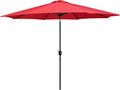 11FT Patio Umbrella Outdoor Market Table Umbrella - Crank & Tilt Red