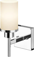 Polished Chrome Bathroom Light Fixtures with Frosted Glass Shade