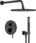 Gabrylly Black Shower Faucet Set with 10-in Rain Head - High Pressure