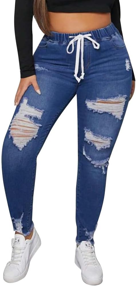 ALLABREVE Plus Size Skinny Jeans for Women - Stylish & Comfortable