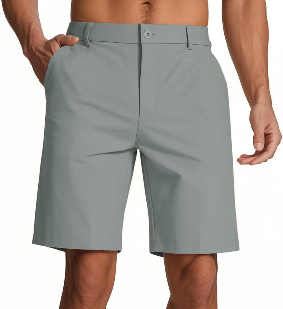 Men's Classic Fit Golf Shorts with 4 Pockets for Comfort