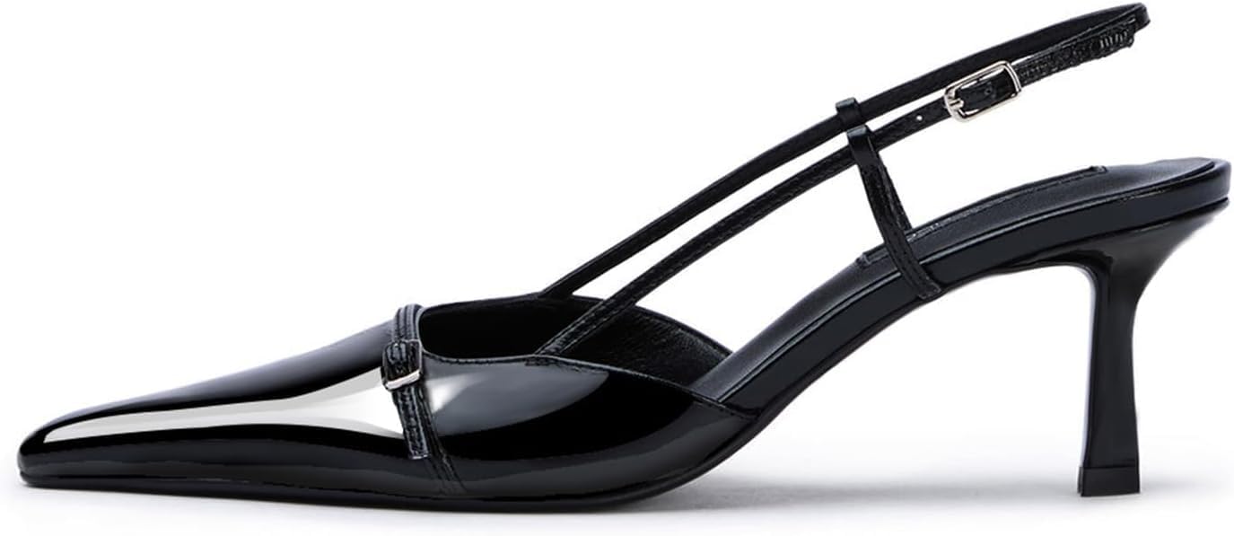 MAVMAX Slingback Heels for Women with Bow and Pointed Toe