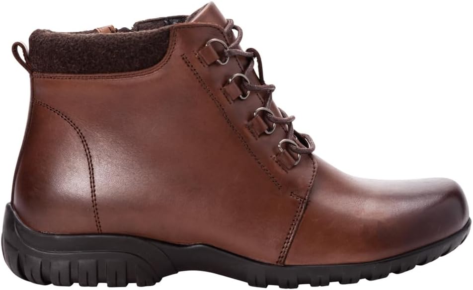 Propet Womens Delaney Round Toe Lace Up Casual Boots - Black