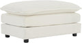 SoarFlash Chenille Sectional Sofa Ottoman White - Modular Comfort