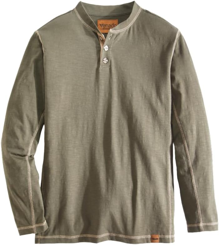 Venado Henley Long Sleeve Shirts for Men - Stylish Comfort