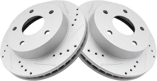 TRQ Front Performance Brake Rotors Set for Dodge Ram 1500