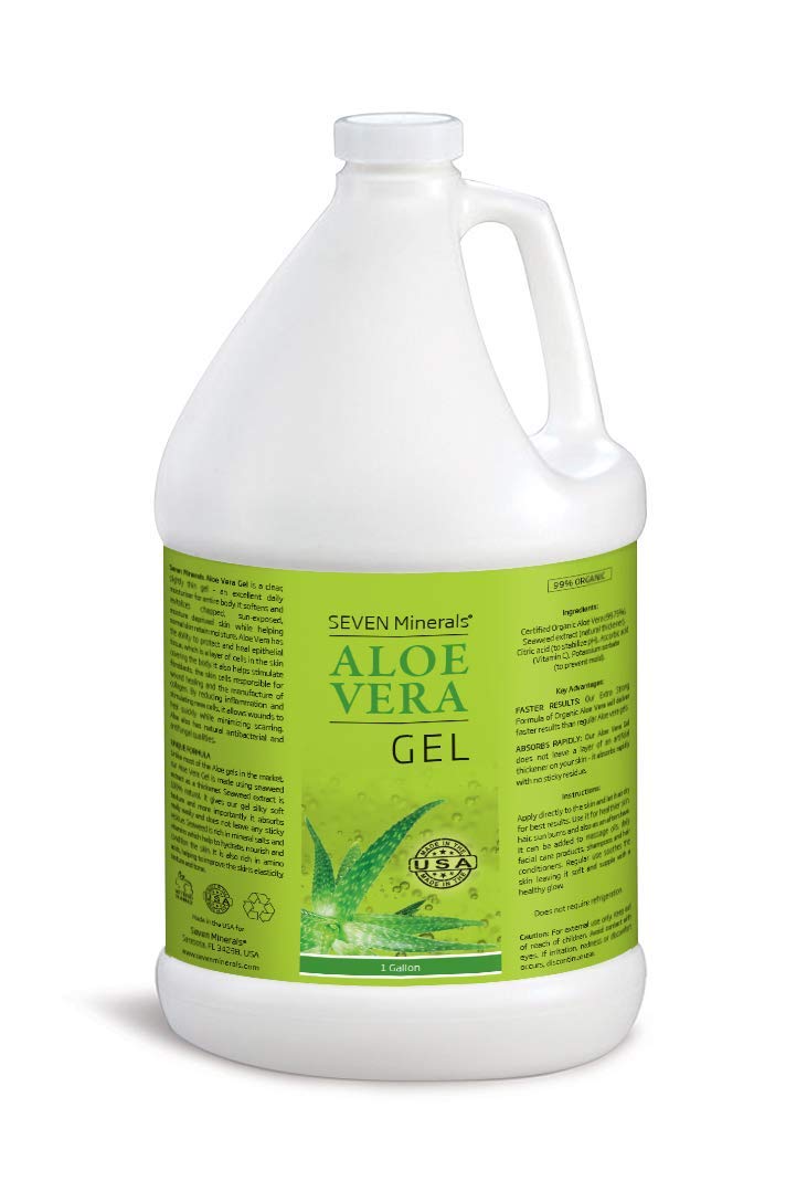Seven Minerals Organic Aloe Vera Gel for Skin and Hair Care