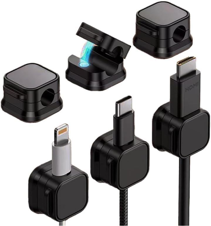 6 Pack Magnetic Cable Clips - Tidy Desk Wires