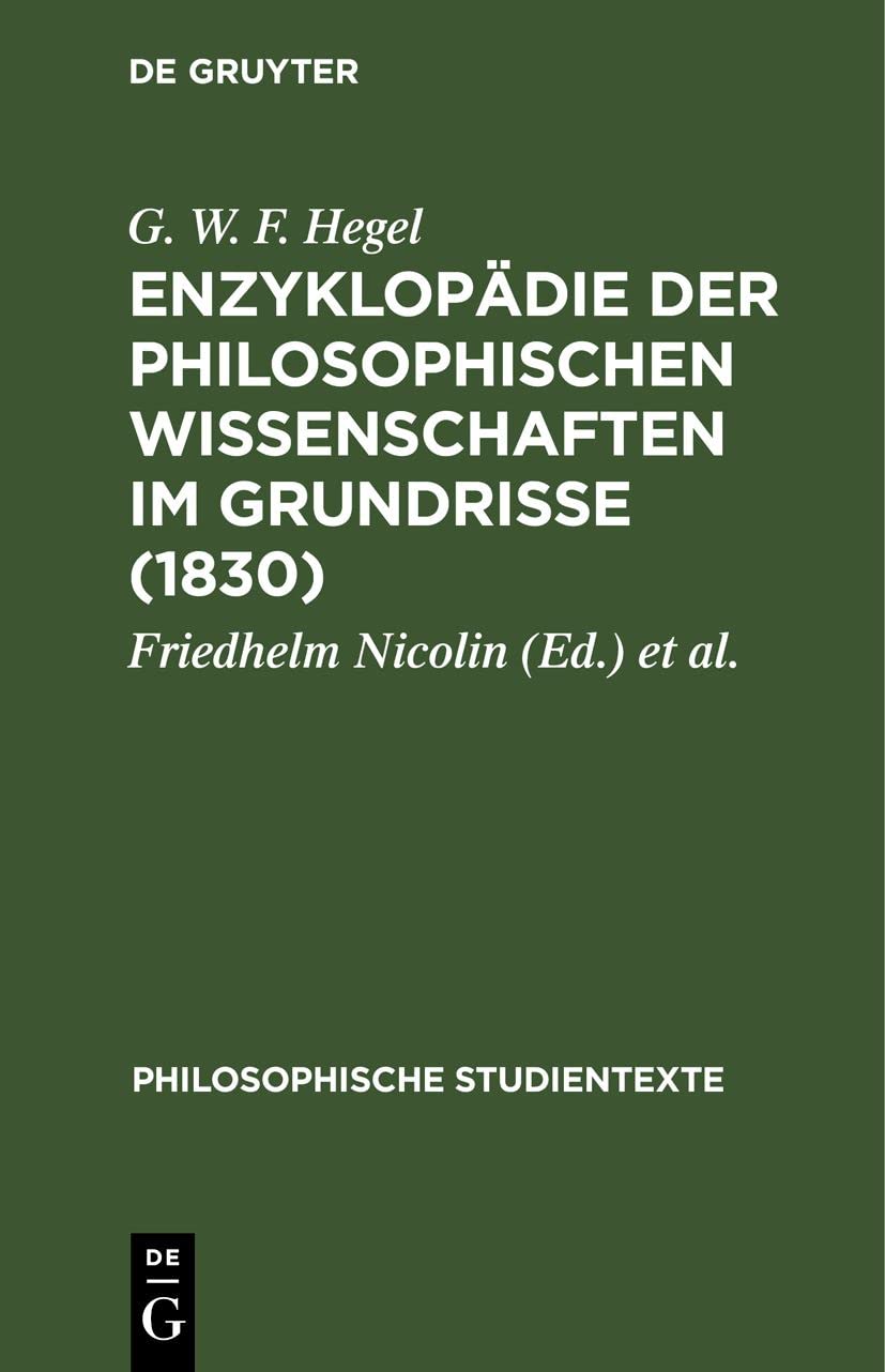 Enzyklopadie der philosophischen Wissenschaften im Grundrisse Review