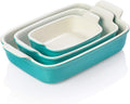Ceramic 9x13 Baking Dish Set Turquoise - 3-Piece Stackable Pans