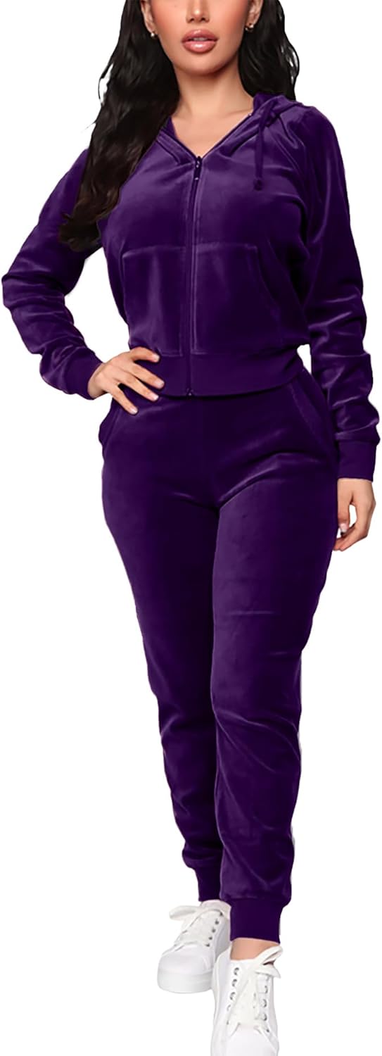 BOGURST Velour Tracksuit Set for Women - Stylish Comfort Wear